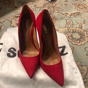 Schutz Red suede heels